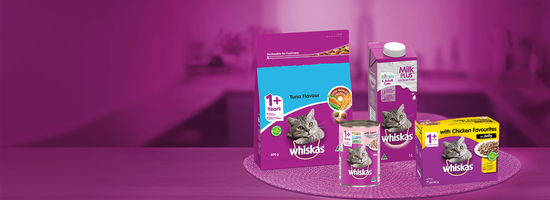 whiskas product landing hero image