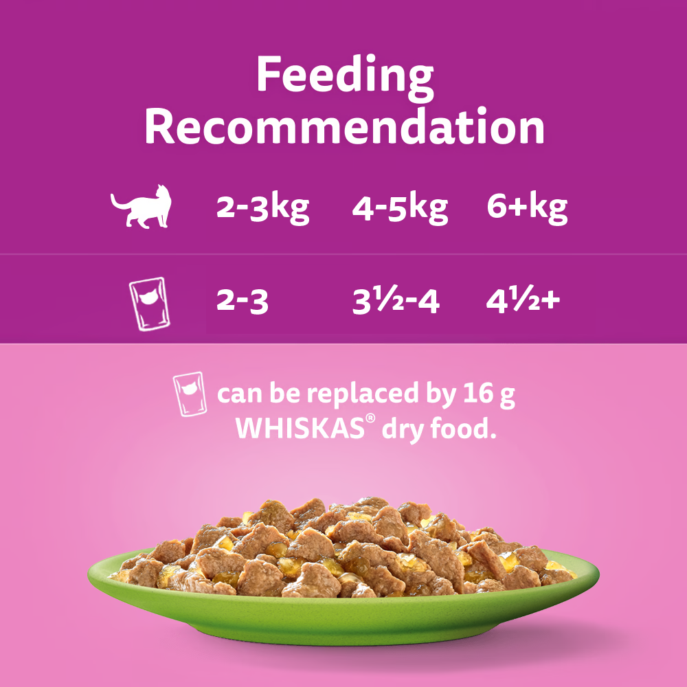 WHISKAS® 7+ Years Adult Wet Cat Food Mixed Favourites In Jelly 12x85g Pouch - 3
