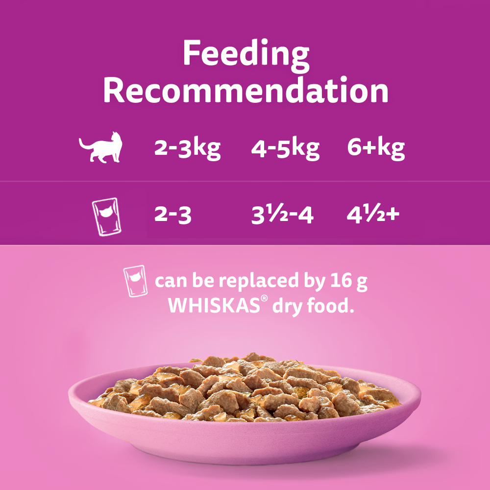 WHISKAS® 2-12 Months Kitten Wet Cat Food with Mixed Favourites In Jelly 12x85g Pouch - 3