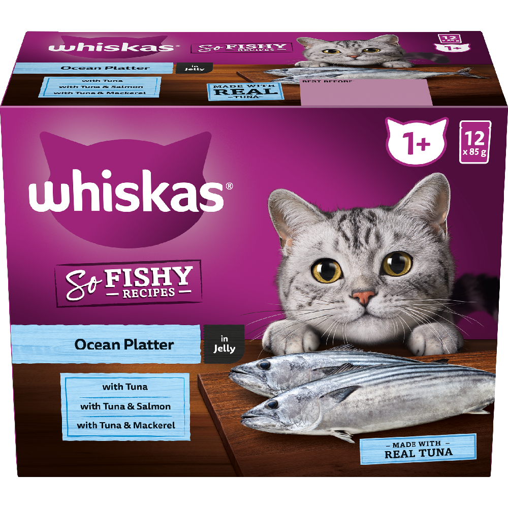 WHISKAS® 1+ Years Adult So Fishy Wet Cat Food Ocean Platter in Jelly - 1
