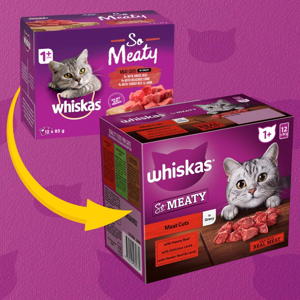 WHISKAS® 1+ Years Adult So Meaty Wet Cat Food with Meat Cuts In Gravy - 2