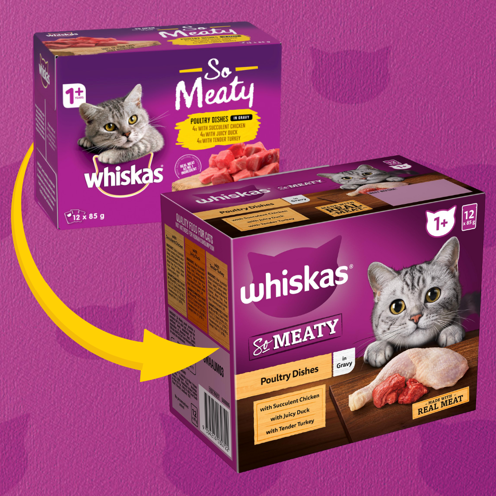WHISKAS® 1+ Years Adult So Meaty Wet Cat Food with Poultry In Gravy - 2