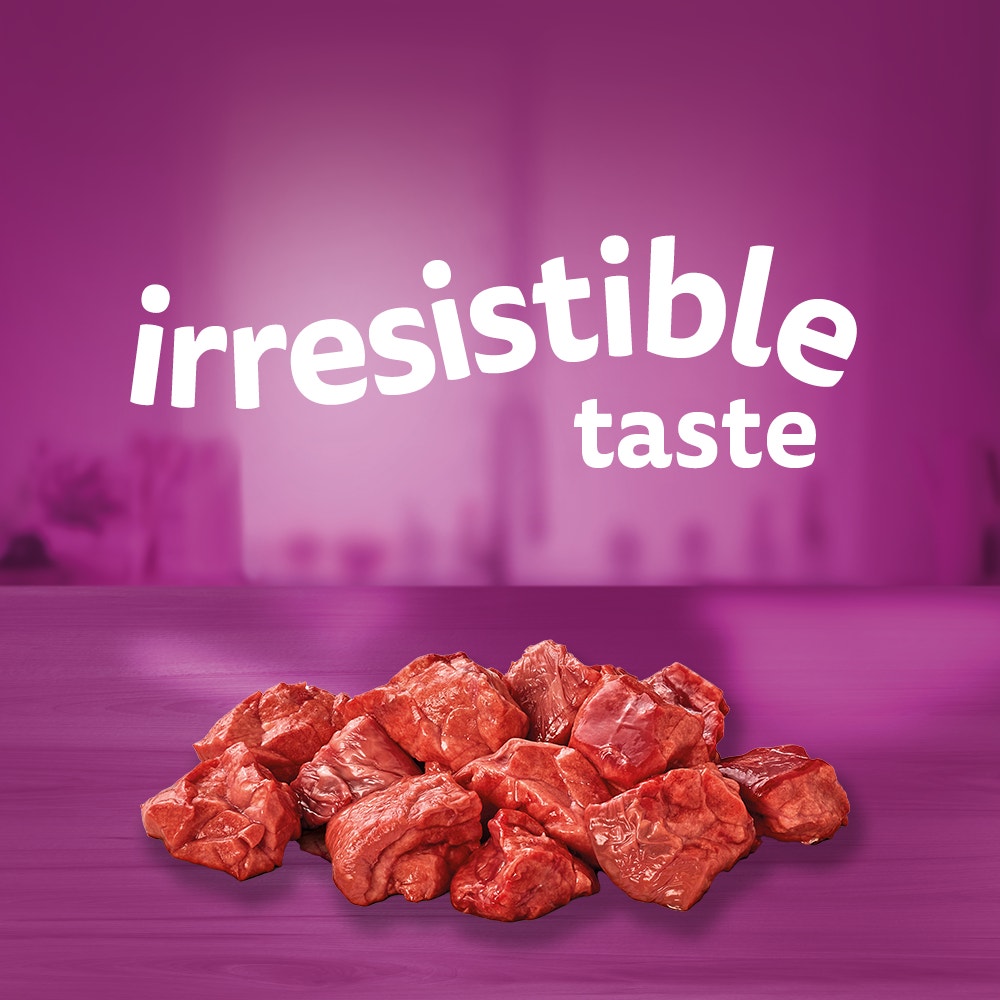 WHISKAS® 1+ Years Adult So Meaty Wet Cat Food with Meat Cuts In Gravy - 4