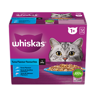 WHISKAS® 1+ Years Adult Wet Cat Food with Tuna Favourites In Jelly - 1