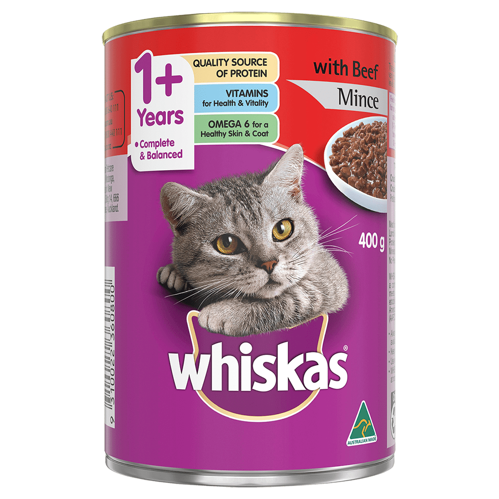 Adult Wet Cat Food with Beef Mince WHISKAS AU