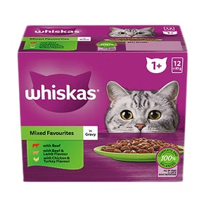 1+ Years Adult Wet Cat Food with Mixed Favourites In Gravy