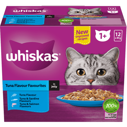 WHISKAS® 1+ Years Adult Wet Cat Food with Tuna Favourites In Jelly