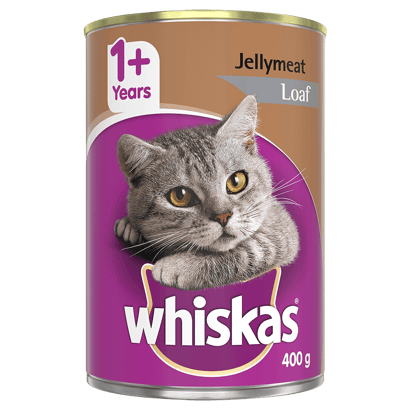 WHISKAS® 1+ Years Adult Wet Cat Food Jelly Meat Loaf 400g Can