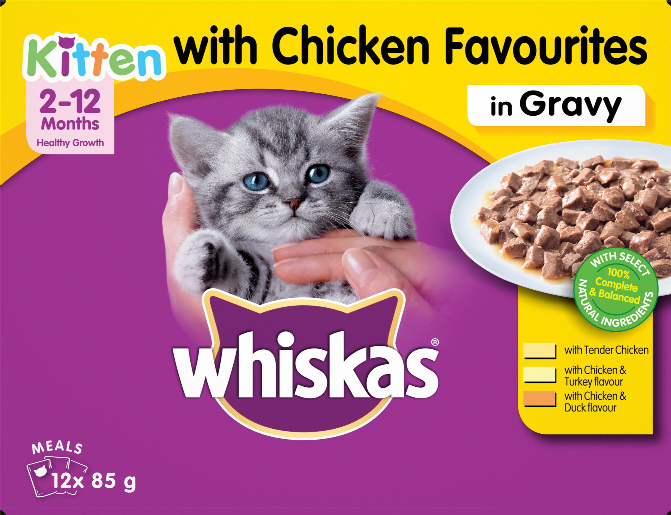 Kitten Wet Cat Food with Chicken Favourites In Gravy WHISKAS® AU
