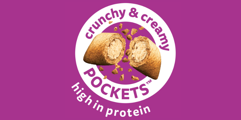 Crunchy and creamy pockets high in protein