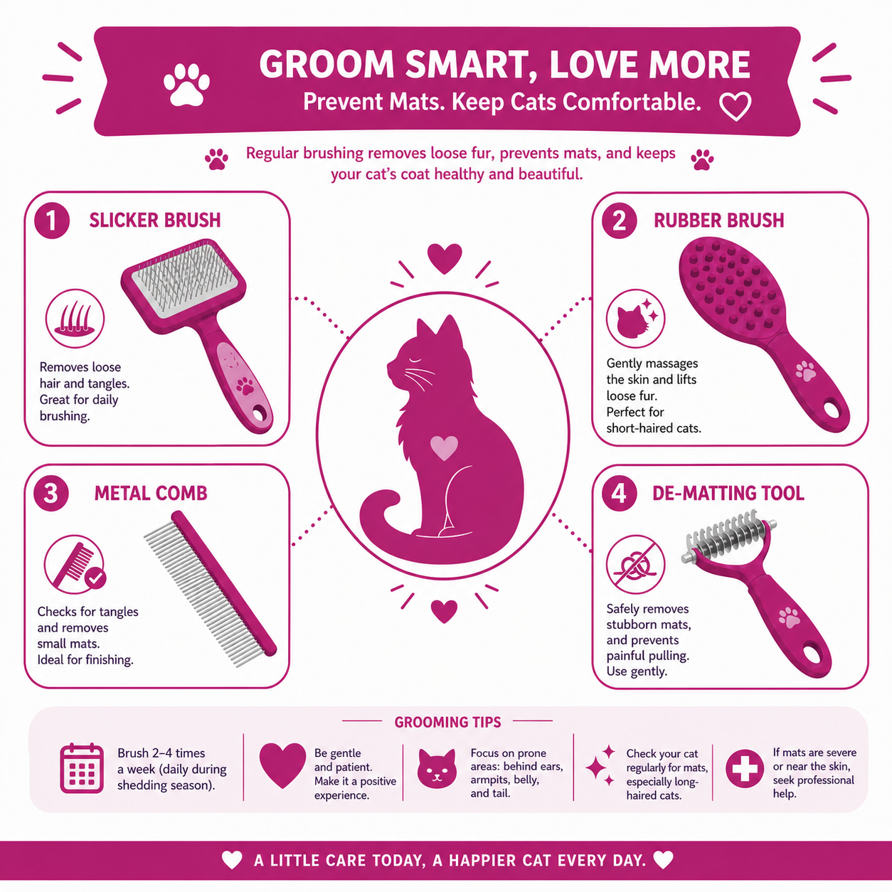 Prevent matts and keep cats comfortable