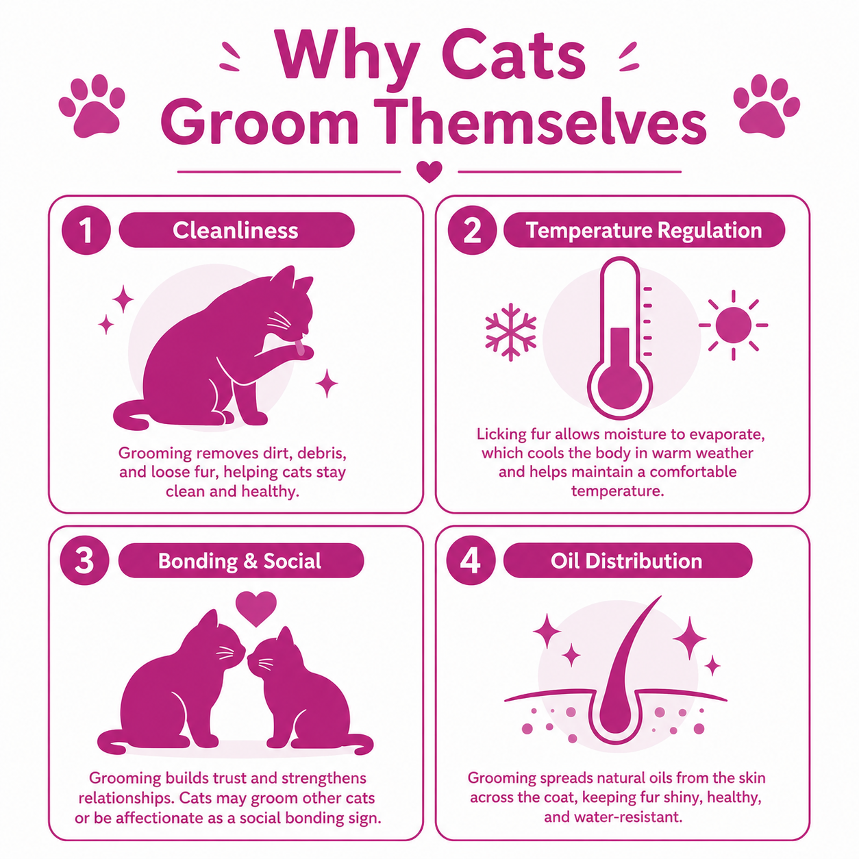 Why cats groom themselves